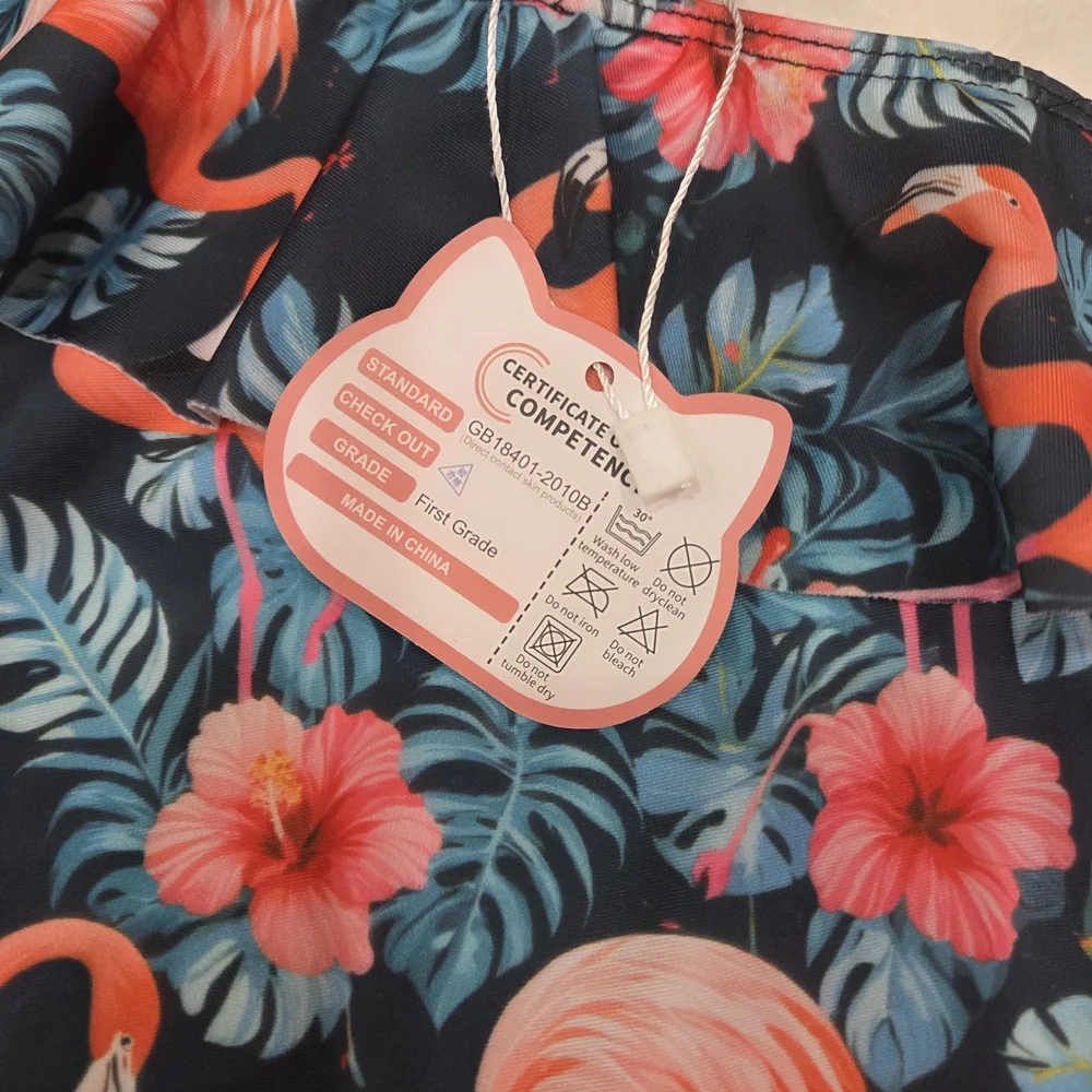 Tropical Flamingo‎ Kids Bikini Set- Beach Summer Cute 7-8